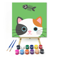 Számfestő.hu Kiscica - gyerek számfestő készlet – 20×20 cm (Keretre feszítve) kreatív és készségfejlesztő