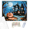 Számfestő.hu Kísértetjárta ház és faragott tök - számfestő készlet – 40×50 cm (Keretre feszítve)