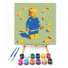 Számfestő.hu Kockák között - gyerek számfestő készlet – 50×50 cm (Keretre feszítve) kreatív és készségfejlesztő