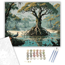 Számfestő.hu Ködös Mangrove Erdő - számfestő készlet – 40×50 cm (Keretre feszítve) kreatív és készségfejlesztő