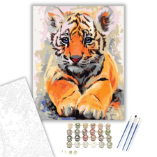 Számfestő.hu Kölyök Tigris - számfestő készlet – 40×50 cm (Keretre feszítve) kreatív és készségfejlesztő
