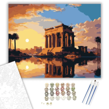 Számfestő.hu Kom Ombo Templom Naplementében - számfestő készlet – 50×60 cm (Keretre feszítve) kreatív és készségfejlesztő