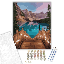 Számfestő.hu Lépcső a tóhoz - számfestő készlet – 40×50 cm (Keretre feszítve) kreatív és készségfejlesztő