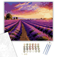 Számfestő.hu Levendulamező Alkonyatban - számfestő készlet – 40×50 cm (Keretre feszítve) kreatív és készségfejlesztő