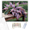 Számfestő.hu Lila Orgona Csokor a Padon - számfestő készlet – 40×50 cm (Keretre feszítve)