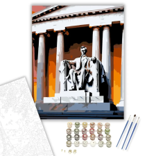 Számfestő.hu Lincoln Emlékmű Naplementében - számfestő készlet – 60×70 cm (Keretre feszítve) kreatív és készségfejlesztő
