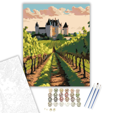 Számfestő.hu Loire-völgyi Szőlőskert Kastéllyal - számfestő készlet – 40×50 cm (Keretre feszítve) kreatív és készségfejlesztő
