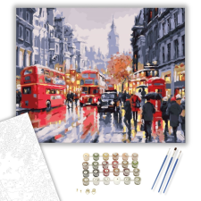 Számfestő.hu Londoni Forgalom - számfestő készlet – 40×50 cm (Keretre feszítve) kreatív és készségfejlesztő