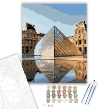 Számfestő.hu Louvre Múzeum és Üvegpiramis - számfestő készlet – 80×100 cm (Keret nélkül) kreatív és készségfejlesztő