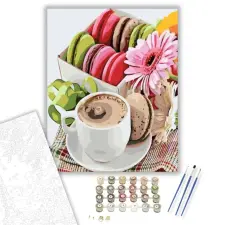 Számfestő.hu Macaron válogatás - számfestő készlet – 60×70 cm (Keretre feszítve) kreatív és készségfejlesztő