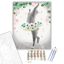 Számfestő.hu Macska Balerina - számfestő készlet – 40×50 cm (Keretre feszítve) kreatív és készségfejlesztő