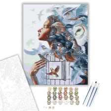 Számfestő.hu Madarak szabadsága - számfestő készlet – 40×50 cm (Keretre feszítve) kreatív és készségfejlesztő