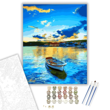 Számfestő.hu Magányos Csónak - számfestő készlet – 40×50 cm (Keretre feszítve) kreatív és készségfejlesztő