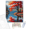 Számfestő.hu Magányos Juhar az Őszi Tóparton - számfestő készlet – 40×50 cm (Keretre feszítve)