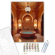 Számfestő.hu Marokkói Hammam Belső Tere - számfestő készlet – 40×50 cm (Keretre feszítve) kreatív és készségfejlesztő