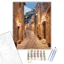 Számfestő.hu Matera Óvárosi Utcája - számfestő készlet – 40×50 cm (Keretre feszítve) kreatív és készségfejlesztő