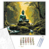 Számfestő.hu Meditáló Buddha a Természet Közepén - számfestő készlet – 40×50 cm (Keretre feszítve)