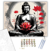 Számfestő.hu Meditáló Buddha Vörös Lótuszokkal - számfestő készlet – 40×50 cm (Keretre feszítve)