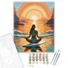 Számfestő.hu Meditáló Nő a Tengeren Aranyórában - számfestő készlet – 40×50 cm (Keretre feszítve)