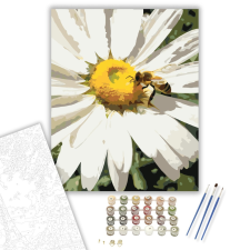 Számfestő.hu Méhecske és Margaréta Közelről - számfestő készlet – 40×50 cm (Keretre feszítve) kreatív és készségfejlesztő