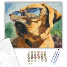 Számfestő.hu Menő kutya - számfestő készlet – 40×50 cm (Keretre feszítve) kreatív és készségfejlesztő