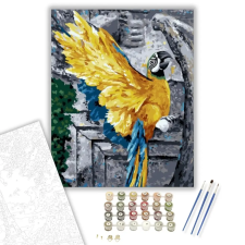 Számfestő.hu Mérges papagáj - számfestő készlet – 60×70 cm (Keretre feszítve) kreatív és készségfejlesztő