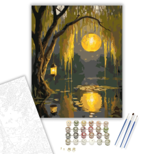 Számfestő.hu Mesebeli Fűzfa Tó - számfestő készlet – 40×50 cm (Keretre feszítve) kreatív és készségfejlesztő