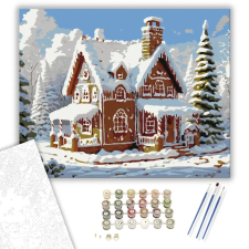 Számfestő.hu Mézeskalács Téli Csoda - számfestő készlet – 50×60 cm (Keretre feszítve) kreatív és készségfejlesztő