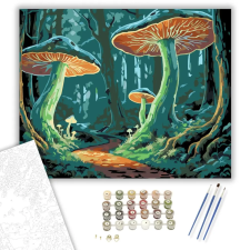 Számfestő.hu Misztikus Világító Gombák Erdője - számfestő készlet – 80×100 cm (Keret nélkül) kreatív és készségfejlesztő