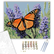 Számfestő.hu Monarch Pillangó Levendulán - számfestő készlet – 60×70 cm (Keretre feszítve) kreatív és készségfejlesztő