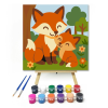 Számfestő.hu Mosolygós Rókacsalád a Ligetben - gyerek számfestő készlet – 20×20 cm (Keretre feszítve)