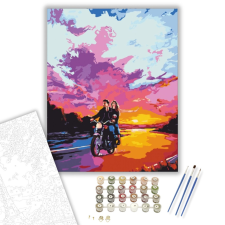 Számfestő.hu Motorozás - számfestő készlet – 40×50 cm (Keretre feszítve) kreatív és készségfejlesztő