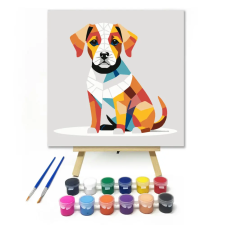 Számfestő.hu Mozaikos kutyakép - gyerek számfestő készlet – 50×50 cm (Keretre feszítve) kreatív és készségfejlesztő
