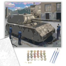 Számfestő.hu Nagy Harckocsi Gyárudvaron - számfestő készlet – 40×50 cm (Keretre feszítve) kreatív és készségfejlesztő