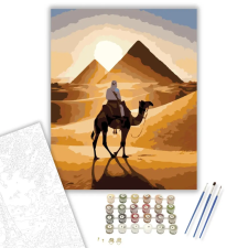 Számfestő.hu Napkelte a Gízai Piramisoknál - számfestő készlet – 50×60 cm (Keretre feszítve) kreatív és készségfejlesztő