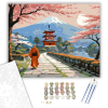 Számfestő.hu Napkelte az Ősi Japán Templomnál - számfestő készlet – 40×50 cm (Keretre feszítve)