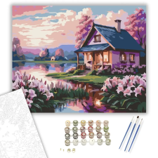 Számfestő.hu Naplemente Liliomokkal - számfestő készlet – 80×100 cm (Keret nélkül) kreatív és készségfejlesztő