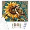 Számfestő.hu Napraforgó és Veréb Harmóniája - számfestő készlet – 40×50 cm (Keretre feszítve)