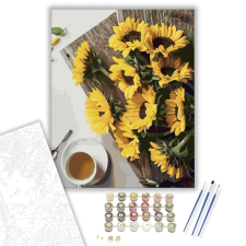 Számfestő.hu Napraforgók az asztalon - számfestő készlet – 40×50 cm (Keretre feszítve) kreatív és készségfejlesztő