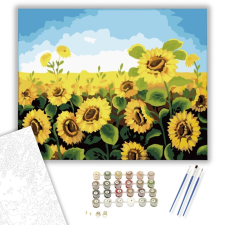 Számfestő.hu Napraforgók - számfestő készlet – 40×50 cm (Keretre feszítve) kreatív és készségfejlesztő