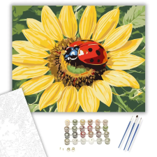 Számfestő.hu Napraforgón Pihenő Katicabogár - számfestő készlet – 50×60 cm (Keret nélkül) kreatív és készségfejlesztő