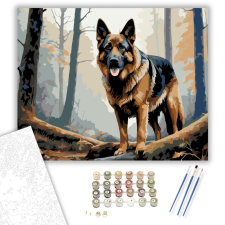 Számfestő.hu Németjuhász az Erdőben - számfestő készlet – 40×50 cm (Keretre feszítve) kreatív és készségfejlesztő