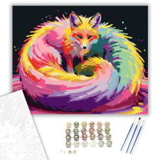 Számfestő.hu Neon Spirál Róka - számfestő készlet – 50×60 cm (Keret nélkül) kreatív és készségfejlesztő