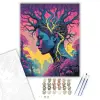 Számfestő.hu Neon Sziluett Fák és Gyökerek - számfestő készlet – 60×70 cm (Keret nélkül)