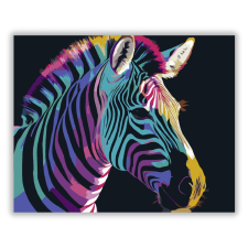 Számfestő.hu Neon Színátmenetek Zebra Portré - számfestő készlet kreatív és készségfejlesztő