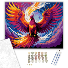 Számfestő.hu Neon Színű Főnix - számfestő készlet – 40×50 cm (Keretre feszítve) kreatív és készségfejlesztő