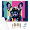 Számfestő.hu Neon Színű French Bulldog Portré - számfestő készlet – 40×50 cm (Keretre feszítve)