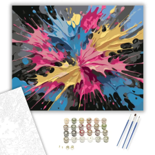 Számfestő.hu Neon Színű Impasto Káosz - számfestő készlet – 50×60 cm (Keret nélkül) kreatív és készségfejlesztő