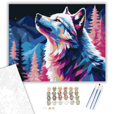 Számfestő.hu Neon Textúrájú Farkas - számfestő készlet – 80×100 cm (Keret nélkül) kreatív és készségfejlesztő