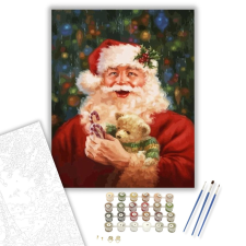 Számfestő.hu Nevető télapó - számfestő készlet – 40×50 cm (Keretre feszítve) kreatív és készségfejlesztő